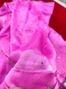 Pink &amp; Green Saree (free Blouse)