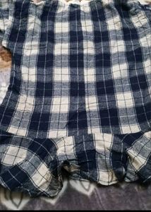 Blue Plaid Ruffle Hem Mini Dress