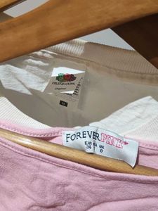 Bundle - Pink &amp; White cotton T-shirt Set
