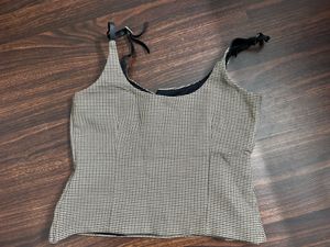 Zara Chic Plaid Spaghetti Strap Top