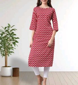 Stylish Red &amp; White Kurta