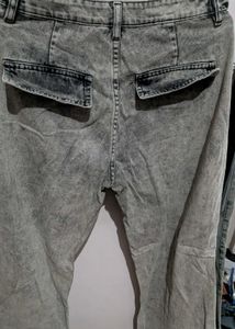 Men's Acid Wash Cargo Jeans