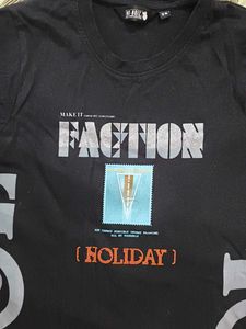 Black "Faction Holiday" Graphic T-Shirt