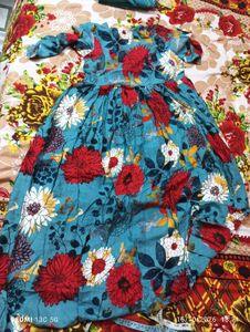 New Floral Print Kurta Set with Dupatta