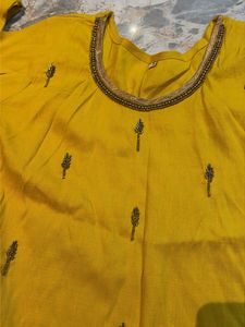 Yellow Embroidered Kurta