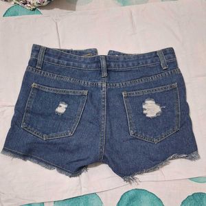 Ripped Denim Shorts