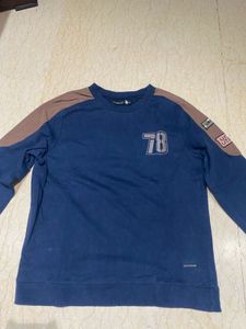 Women Blue Printed Sweatshirt
