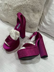 PRADA Sparkling Platform Heels