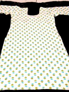 Handmade Blue flower print  short kurti/Dress ( Br