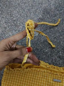 Yellow Gingham Crop Top