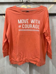 Spunk - Orange "Move With Courage" Graphic T-Shirt