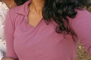 Mauve Collared V-Neck Top