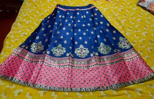 Blue & Pink Brocade Lehenga Choli