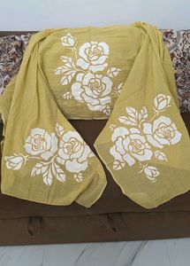 hand painted cotton dupatta