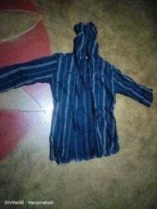 Blue Striped Hooded Tunic Shirt