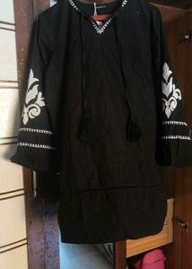Black tunic with White Embroidery