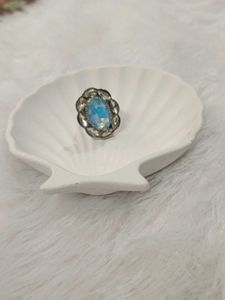 Stunning Oval Blue Gem Ring