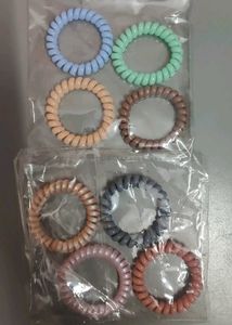 Set of 8 Spiral Hair Ties