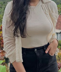 ONLY White Textured Knit Top