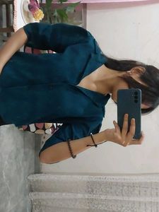Stylish Teal Button-Up Top