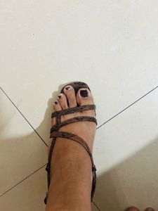 Dressberry Snake Print Strappy Sandals
