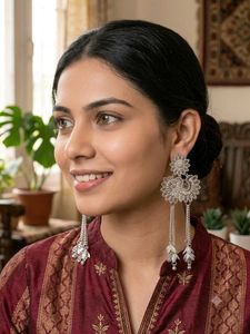 Silver Tone Dangle Earrings