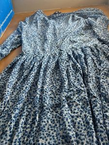 Blue Floral Midi Dress