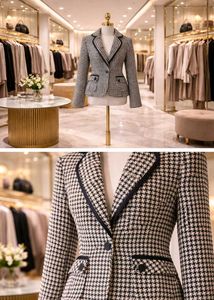 Korean Houndstooth women Blazer