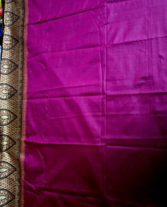 Elegant Magenta and black Pashmina Silk Saree