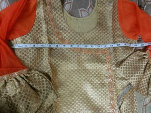 3ps suit Angrakha design kurti with heavy