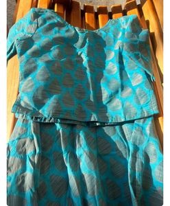 Blue & Grey Printed Kurta Set