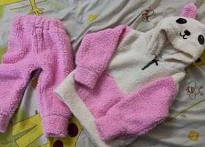 Cute Pink & White Fuzzy Outfit
