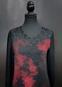 Chic Black &amp; Red Floral Dress