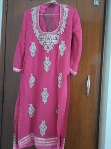 Hot Pink Embroidered Bridal Suit