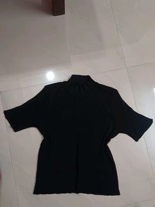 Chic Black Mock Neck Top