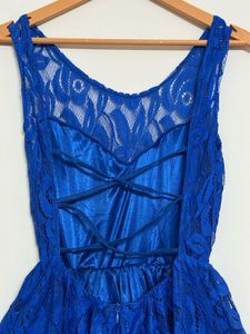 Elegant Royal Blue Lace Dress