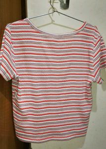 Striped Button-Down Crop Top