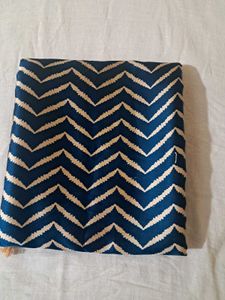 Blue Chevron Print saree