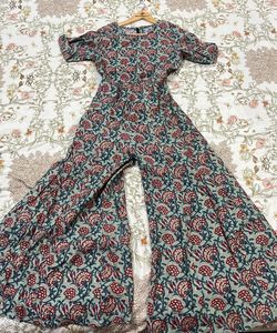 Beautiful Floral Print Ethnic one piece dungree