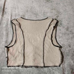 24127. Y2K nude button up top