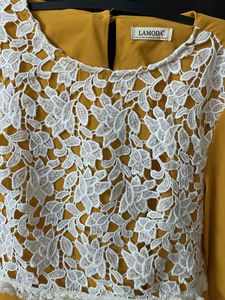 Chic Yellow Lace Top