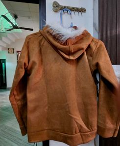 Brown Embellished Hoodie