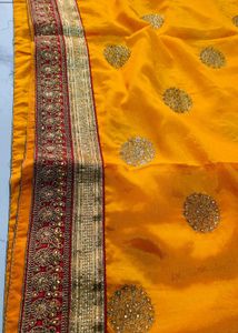 Vibrant Yellow Silk Saree