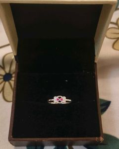Elegant Bow Ring with Stones pure silver