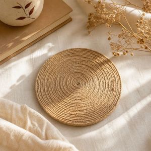 Set of 4 Round Jute Coasters