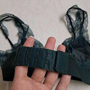 Y2k Vintage Dark Green Layering Lace Bra