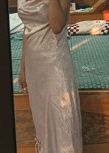 zudio Elegant Satin Maxi Dress
