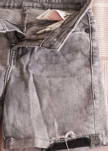 Gray Denim Shorts