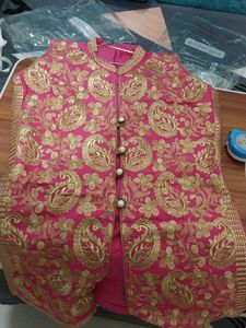 Pink Colored Sleevless Jacket