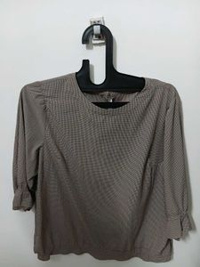 Chic Patterned 3/4 Sleeve Top